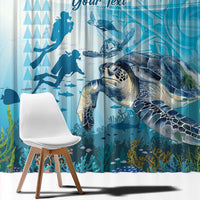 Personalized Snorkeling Hawaii Window Curtain Ocean Lover Hawaiian Kakau Honu Turtle
