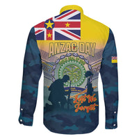 Niue ANZAC Day Family Matching Puletasi and Hawaiian Shirt We Will Remember Them Camouflage Style