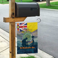 Niue ANZAC Day Garden Flag We Will Remember Them Camouflage Style