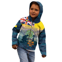 Niue ANZAC Day Kid Hoodie We Will Remember Them Camouflage Style
