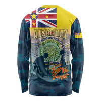 Niue ANZAC Day Long Sleeve Shirt We Will Remember Them Camouflage Style