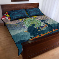 Niue ANZAC Day Quilt Bed Set We Will Remember Them Camouflage Style