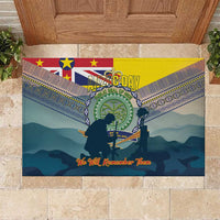 Niue ANZAC Day Rubber Doormat We Will Remember Them Camouflage Style