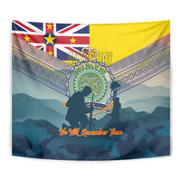 Niue ANZAC Day Tapestry We Will Remember Them Camouflage Style