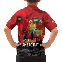 Tonga ANZAC Day Family Matching Long Sleeve Bodycon Dress and Hawaiian Shirt Ngatu Pattern We Will Remember Them