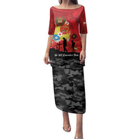 Tonga ANZAC Day Family Matching Puletasi and Hawaiian Shirt Ngatu Pattern We Will Remember Them