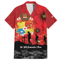 Tonga ANZAC Day Hawaiian Shirt Ngatu Pattern We Will Remember Them