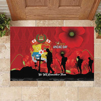 Tonga ANZAC Day Rubber Doormat Ngatu Pattern We Will Remember Them