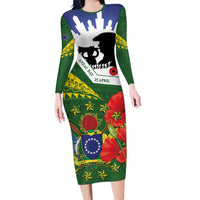 Cook Islands ANZAC Day Family Matching Long Sleeve Bodycon Dress and Hawaiian Shirt Last Post Lest We Forget