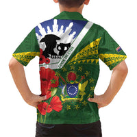 Cook Islands ANZAC Day Family Matching Short Sleeve Bodycon Dress and Hawaiian Shirt Last Post Lest We Forget