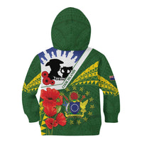 Cook Islands ANZAC Day Kid Hoodie Last Post Lest We Forget