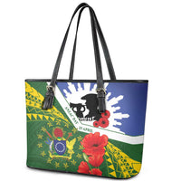 Cook Islands ANZAC Day Leather Tote Bag Last Post Lest We Forget