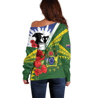 Cook Islands ANZAC Day Off Shoulder Sweater Last Post Lest We Forget