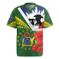 Cook Islands ANZAC Day Rugby Jersey Last Post Lest We Forget LT14 Green - Polynesian Pride