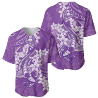 Purple Polynesia Hammerhead Shark Tattoo With Plumeria Lei Baseball Jersey LT14 - Polynesian Pride