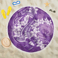 Purple Polynesia Hammerhead Shark Tattoo With Plumeria Lei Beach Blanket