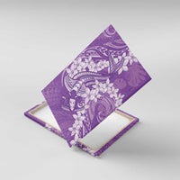 Purple Polynesia Hammerhead Shark Tattoo With Plumeria Lei Canvas Wall Art