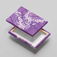 Purple Polynesia Hammerhead Shark Tattoo With Plumeria Lei Canvas Wall Art