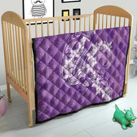 Purple Polynesia Hammerhead Shark Tattoo With Plumeria Lei Quilt LT14 - Polynesian Pride