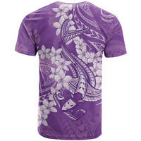 Purple Polynesia Hammerhead Shark Tattoo With Plumeria Lei T Shirt LT14 - Polynesian Pride