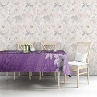 Purple Polynesia Hammerhead Shark Tattoo With Plumeria Lei Tablecloth LT14 - Polynesian Pride