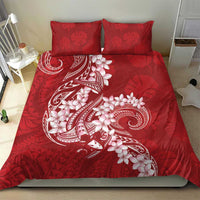 Red Polynesia Hammerhead Shark Tattoo With Plumeria Lei Bedding Set