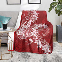 Red Polynesia Hammerhead Shark Tattoo With Plumeria Lei Blanket