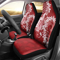 Red Polynesia Hammerhead Shark Tattoo With Plumeria Lei Car Seat Cover