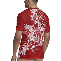 Red Polynesia Hammerhead Shark Tattoo With Plumeria Lei Rugby Jersey