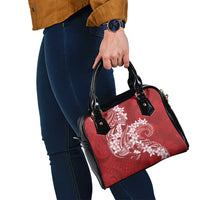 Red Polynesia Hammerhead Shark Tattoo With Plumeria Lei Shoulder Handbag LT14 - Polynesian Pride
