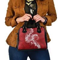 Red Polynesia Hammerhead Shark Tattoo With Plumeria Lei Shoulder Handbag LT14 - Polynesian Pride
