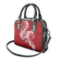 Red Polynesia Hammerhead Shark Tattoo With Plumeria Lei Shoulder Handbag LT14 - Polynesian Pride
