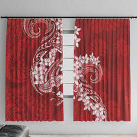 Red Polynesia Hammerhead Shark Tattoo With Plumeria Lei Window Curtain