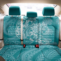 Teal Polynesia Hammerhead Shark Tattoo With Plumeria Lei Back Car Seat Cover