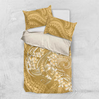 Yellow Polynesia Hammerhead Shark Tattoo With Plumeria Lei Bedding Set