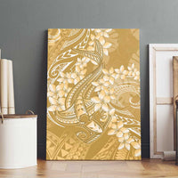 Yellow Polynesia Hammerhead Shark Tattoo With Plumeria Lei Canvas Wall Art