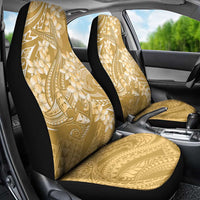 Yellow Polynesia Hammerhead Shark Tattoo With Plumeria Lei Car Seat Cover