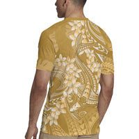 Yellow Polynesia Hammerhead Shark Tattoo With Plumeria Lei Rugby Jersey