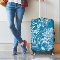 Blue Polynesia Hammerhead Shark Tattoo With Plumeria Lei Luggage Cover LT14 - Polynesian Pride