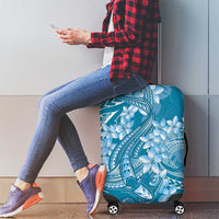 Blue Polynesia Hammerhead Shark Tattoo With Plumeria Lei Luggage Cover LT14 - Polynesian Pride
