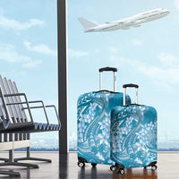 Blue Polynesia Hammerhead Shark Tattoo With Plumeria Lei Luggage Cover LT14 - Polynesian Pride