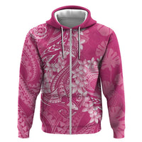 Pink Polynesia Hammerhead Shark Tattoo With Plumeria Lei Hoodie