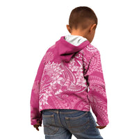 Pink Polynesia Hammerhead Shark Tattoo With Plumeria Lei Kid Hoodie