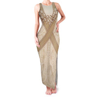 Mauri Ribaberiki Kiribati Family Matching Tank Maxi Dress and Hawaiian Shirt Cowrie Shells Lei Palm Leaf Weaving