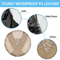 Mauri Ribaberiki Kiribati Spare Tire Cover Cowrie Shells Lei Palm Leaf Weaving
