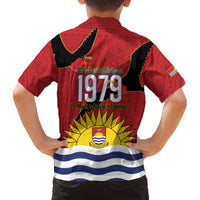 Mauri Kiribati Independence Day Family Matching Off The Shoulder Long Sleeve Dress and Hawaiian Shirt 1979 Proud National Frigatebird