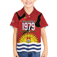 Mauri Kiribati Independence Day Family Matching Tank Maxi Dress and Hawaiian Shirt 1979 Proud National Frigatebird