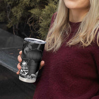 Black Hafa Adai Guam Tumbler Cup Chamorro Latte Stone Hand With Plumeria