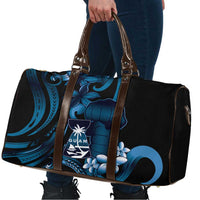 Blue Hafa Adai Guam Travel Bag Chamorro Latte Stone Hand With Plumeria - Polynesian Pride