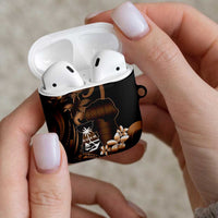Brown Hafa Adai Guam AirPods Case Chamorro Latte Stone Hand With Plumeria - Polynesian Pride